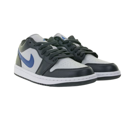 Sneaker Nike Air Jordan 1 Low da donna con sistema di ammortizzazione Air incapsulato, in vera pelle, DC0774 040 Blu scuro/Grigio