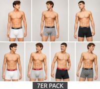 Pack de 7 calzoncillos bóxer LEVI'S de algodón para hombre con detalles coloridos en la cinturilla, en caja de regalo 701225625 003 Negro/Blanco/Rojo/Gris