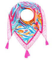 ZWILLINGSHERZ Coral Reef Square Scarf with Corals and Good Vibes Print, Fashion Scarf 3016Q-2907-21 Pink/Multicolored ZWILLINGSHERZ Coral Reef Square Scarf with Corals and Good Vibes Print, Fashion Scarf 3016Q-2907-21 Pink/Multicolored