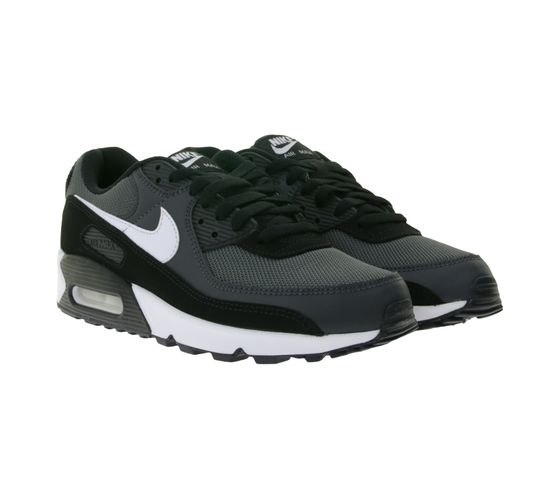 NIKE Air Max 90 Unisex Sneaker with Air Cushioning Genuine Leather Shoes Sneakers CN8490 002 Black/White