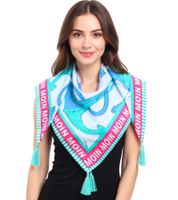 ZWILLINGSHERZ Ocean Vierecks-Tuch mit Ankern und Moin Moin Schriftzug Mode-Tuch 3016Q-0208-69 Blau/Pink/Mint ZWILLINGSHERZ Ocean Vierecks-Tuch mit Ankern und Moin Moin Schriftzug Mode-Tuch 3016Q-0208-69 Blau/Pink/Mint