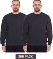 2er Pack STONES Herren Basic-Pullover moderner Baumwoll-Sweater Sweatshirt Langarm-Shirt 400gsm Dunkel-Grau 2er Pack STONES Herren Basic-Pullover moderner Baumwoll-Sweater Sweatshirt Langarm-Shirt 400gsm Dunkel-Grau