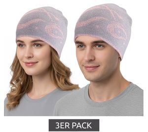 Orange County Choppers Beanie 3-Pack: Cozy Hat with Motorcycle Motif, Winter Hat, Fan Merchandise 4052OCC Gray/Pink