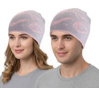 Lot de 3 bonnets Orange County Choppers : bonnets douillets à motif moto, bonnets d'hiver, articles de supporter, 4052OCC, gris/rose Lot de 3 bonnets Orange County Choppers : bonnets douillets à motif moto, bonnets d'hiver, articles de supporter, 4052OCC, gris/rose