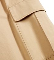 Pack de 2 pantalones cargo para mujer, prácticos pantalones de verano de algodón, pernera ancha y cintura alta, 972109 Beige