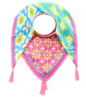 ZWILLINGSHERZ Summer Vibes Square Scarf with Flowers and Ornaments Fashion Scarf 3016Q-0609-73 Turquoise/Pink/Multicolored ZWILLINGSHERZ Summer Vibes Square Scarf with Flowers and Ornaments Fashion Scarf 3016Q-0609-73 Turquoise/Pink/Multicolored