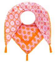 ZWILLINGSHERZ Pricilla Square Scarf with Flowers and Ornaments in a Retro Design, Fashion Scarf 3016Q-1008-6 Orange/Multicolored ZWILLINGSHERZ Pricilla Square Scarf with Flowers and Ornaments in a Retro Design, Fashion Scarf 3016Q-1008-6 Orange/Multicolored