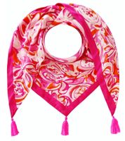 ZWILLINGSHERZ Watercolor Print Triangular Scarf with Flowers and Ornaments Fashion Scarf 3014D-0204-13 Pink/Orange/White ZWILLINGSHERZ Watercolor Print Triangular Scarf with Flowers and Ornaments Fashion Scarf 3014D-0204-13 Pink/Orange/White