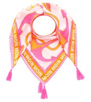 ZWILLINGSHERZ Ocean Square Scarf with Anchors and Moin Moin Lettering, Fashion Scarf 3016Q-0208-52 Pink/Orange ZWILLINGSHERZ Ocean Square Scarf with Anchors and Moin Moin Lettering, Fashion Scarf 3016Q-0208-52 Pink/Orange