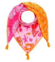 ZWILLINGSHERZ Sea Happiness Square Scarf with Maritime Motifs, Fashion Scarf 3016Q-0609-90 Orange/Pink/Multicolored ZWILLINGSHERZ Sea Happiness Square Scarf with Maritime Motifs, Fashion Scarf 3016Q-0609-90 Orange/Pink/Multicolored