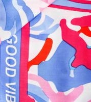 ZWILLINGSHERZ Blumentraum Vierecks-Tuch mit Blumen und Good Vibes Only Print Mode-Tuch 3016Q-0208-86 Blau/Pink/Weiß ZWILLINGSHERZ Blumentraum Vierecks-Tuch mit Blumen und Good Vibes Only Print Mode-Tuch 3016Q-0208-86 Blau/Pink/Weiß