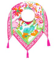 Foulard triangulaire ZWILLINGSHERZ Think Positive à motif floral coloré et paillettes, foulard tendance 30011-64 Vert/Rose/Multicolore Foulard triangulaire ZWILLINGSHERZ Think Positive à motif floral coloré et paillettes, foulard tendance 30011-64 Vert/Rose/Multicolore
