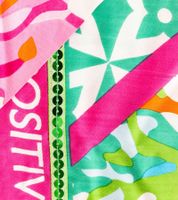 Foulard triangulaire ZWILLINGSHERZ Think Positive à motif floral coloré et paillettes, foulard tendance 30011-64 Vert/Rose/Multicolore Foulard triangulaire ZWILLINGSHERZ Think Positive à motif floral coloré et paillettes, foulard tendance 30011-64 Vert/Rose/Multicolore