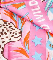 Foulard carré ZWILLINGSHERZ Wild Jungle avec imprimé léopard et inscription WILD, foulard tendance 3016Q-2907-20 Rose/Marron/Multicolore Foulard carré ZWILLINGSHERZ Wild Jungle avec imprimé léopard et inscription WILD, foulard tendance 3016Q-2907-20 Rose/Marron/Multicolore