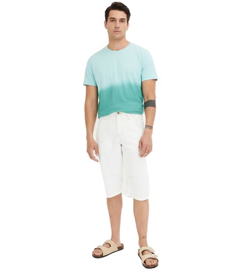 modische Herren Denim-Bermudashorts mit Ziernähten Baumwoll-Hose 928796 Weiß