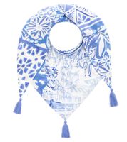 Foulard triangulaire ZWILLINGSHERZ Blue Happiness à fleurs et ornements, foulard tendance 30014-18 Bleu clair/blanc Foulard triangulaire ZWILLINGSHERZ Blue Happiness à fleurs et ornements, foulard tendance 30014-18 Bleu clair/blanc