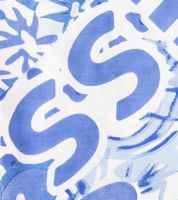 Foulard triangulaire ZWILLINGSHERZ Blue Happiness à fleurs et ornements, foulard tendance 30014-18 Bleu clair/blanc Foulard triangulaire ZWILLINGSHERZ Blue Happiness à fleurs et ornements, foulard tendance 30014-18 Bleu clair/blanc