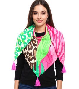 ZWILLINGSHERZ Leopard im Dschungel Dreiecks-Tuch mit Animal-Print und Blättern Mode-Tuch 3014D-3010-14 Pink/Grün/Bunt ZWILLINGSHERZ Leopard im Dschungel Dreiecks-Tuch mit Animal-Print und Blättern Mode-Tuch 3014D-3010-14 Pink/Grün/Bunt