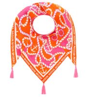 Foulard triangulaire ZWILLINGSHERZ au motif marin avec inscription Moin Moin, foulard tendance 3014D-1011-9 Orange/Rose/Blanc Foulard triangulaire ZWILLINGSHERZ au motif marin avec inscription Moin Moin, foulard tendance 3014D-1011-9 Orange/Rose/Blanc