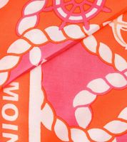 Foulard triangulaire ZWILLINGSHERZ au motif marin avec inscription Moin Moin, foulard tendance 3014D-1011-9 Orange/Rose/Blanc Foulard triangulaire ZWILLINGSHERZ au motif marin avec inscription Moin Moin, foulard tendance 3014D-1011-9 Orange/Rose/Blanc