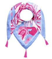 Foulard triangulaire ZWILLINGSHERZ Big Flower à imprimé floral coloré, foulard tendance 3014D-0107-89, bleu/rose/multicolore Foulard triangulaire ZWILLINGSHERZ Big Flower à imprimé floral coloré, foulard tendance 3014D-0107-89, bleu/rose/multicolore