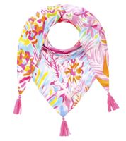 Foulard triangulaire ZWILLINGSHERZ Flower Mix à grand imprimé floral coloré, foulard tendance 3014D-3010-20, rose/orange/multicolore Foulard triangulaire ZWILLINGSHERZ Flower Mix à grand imprimé floral coloré, foulard tendance 3014D-3010-20, rose/orange/multicolore
