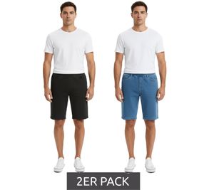 2er Pack Herren Stretch Schlupfjeans-Bermuda Baumwoll-Hose kurze Hose Sommer-Hose 926836 Blau/Schwarz 2er Pack Herren Stretch Schlupfjeans-Bermuda Baumwoll-Hose kurze Hose Sommer-Hose 926836 Blau/Schwarz
