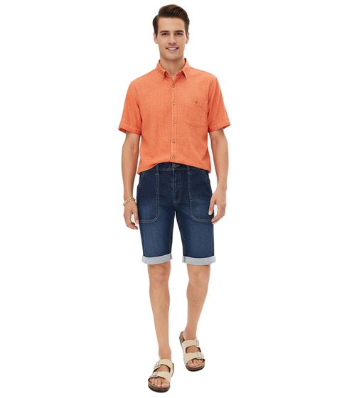 Herren Stretch-Jeans-Bermuda Baumwoll-Hose mit aufgesetzten Taschen kurze Hose 977985 Dunkelblau
