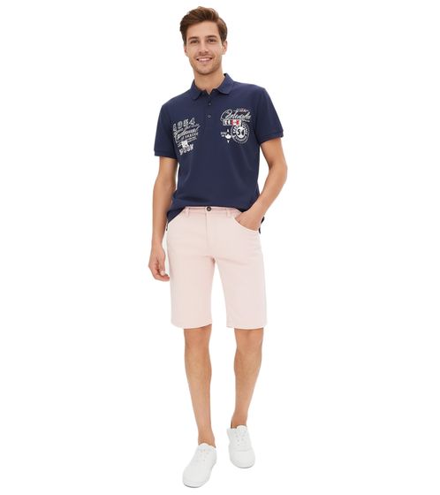 trendige Herren Bermuda Chino-Shorts Baumwoll-Bermuda kurze Hose Slim-Fit 943631 Alt-Rosa