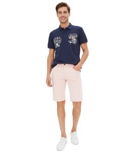 trendige Herren Bermuda Chino-Shorts Baumwoll-Bermuda kurze Hose Slim-Fit 943631 Alt-Rosa