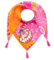 ZWILLINGSHERZ Sea Anchor Mix Triangular Scarf in a Maritime Design and Statement Print Fashion Scarf 30021-4 Pink/Orange/Multicolored ZWILLINGSHERZ Sea Anchor Mix Triangular Scarf in a Maritime Design and Statement Print Fashion Scarf 30021-4 Pink/Orange/Multicolored