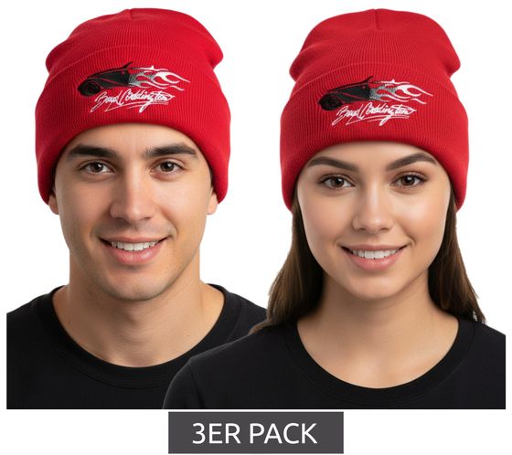 3-Pack Boyd Coddington Beanie, Cozy Winter Hat, Fan Merchandise, 4402BYD Red