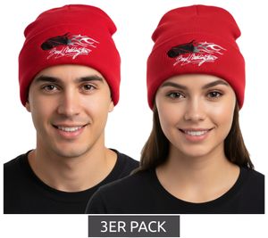 3-Pack Boyd Coddington Beanie, Cozy Winter Hat, Fan Merchandise, 4402BYD Red