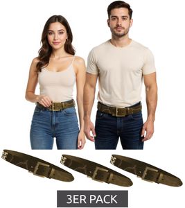 3er Pack The Texas Chainsaw Massacre Gürtel für Damen oder Herren stylischer Leder-Gürtel Freizeit-Gürtel Länge 116,5cm BT104741TCM4 Braun