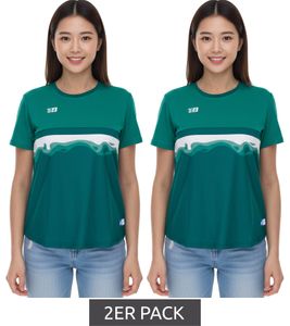 Outfitter OCEAN FABRICS TAHI Women's Sustainable Training Shirt with Mesh Inserts, 2-Pack, Fitness Shirt, Short-Sleeved Shirt, OUT-W-1021-OTW-23 Green