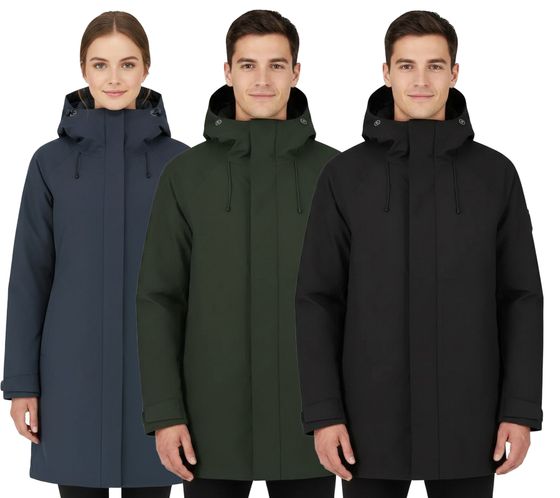 Blue LOOP Originals Insulated Jacket: Sustainable Winter Jacket with OrganoTex Industrial DWR Finish M-VJL006-22 for Men in Black or Dark Green or W-PP006-22 for Women in Dark Blue