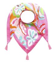 ZWILLINGSHERZ Colorful Pattern Triangular Scarf with Flowers and Tassels Fashion Scarf 3014D-0107-21 Pink/Green/Multicolored ZWILLINGSHERZ Colorful Pattern Triangular Scarf with Flowers and Tassels Fashion Scarf 3014D-0107-21 Pink/Green/Multicolored