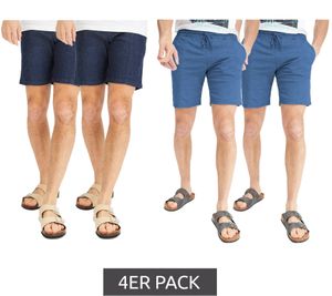 4er Pack Herren Jeans-Shorts Denim-Hosen Baumwoll-Hose kurze Hose Sommer-Hose Spar-Pack 922711 Blau/Dunkelblau