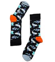9 paia di calzini in cotone Happy Socks in confezione regalo "Polar Edition" con orsi polari, pinguini e balene in blu/blu navy/nero o "Sausage & Beer" con salsiccia, birra e righe in blu/blu navy/rosso