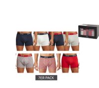 7-pack of LEVI'S men's cotton boxer shorts with colorful waistbands, in a gift box, 701225625 00, in black/blue/multi-colored 7-pack of LEVI'S men's cotton boxer shorts with colorful waistbands, in a gift box, 701225625 00, in black/blue/multi-colored