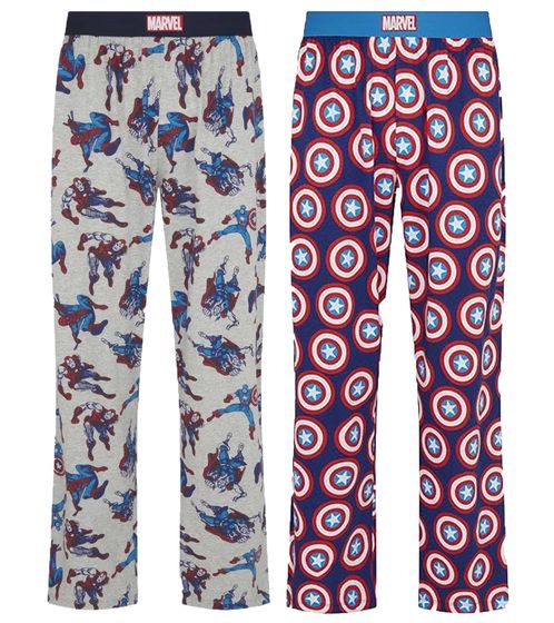 RE:COVERED X MARVEL Men's Lounge Pants with Captain America or Marvel Characters PCMARV50 Blue/Red or Gray
