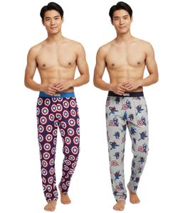 RE:COVERED X MARVEL Men's Lounge Pants with Captain America or Marvel Characters PCMARV50 Blue/Red or Gray