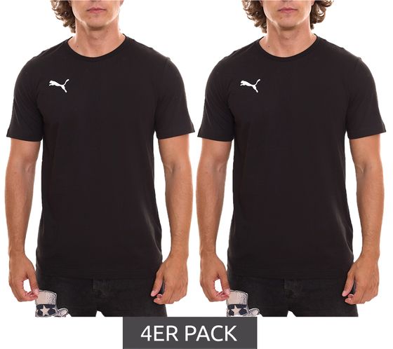 4-pack PUMA TeamGoal 23 Casual Men's T-Shirt with Logo Embroidery, Cotton Football Shirt, 656578 03, Black