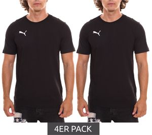 4er Sparpack PUMA TeamGoal 23 Casual Herren T-Shirt mit Logo-Stickerei Baumwoll-Shirt Fußball 656578 03 Schwarz