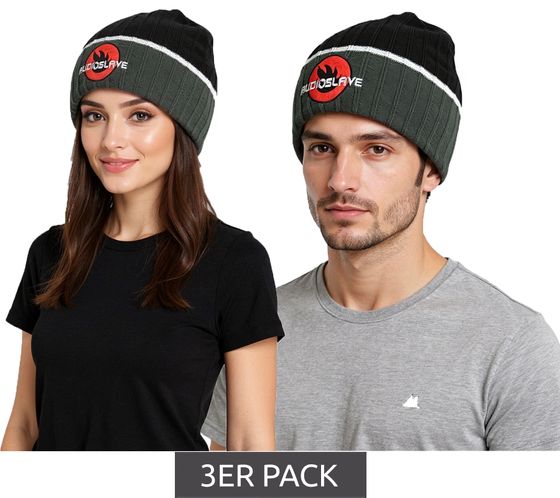 Audioslave Beanie, Rock Band, Cozy Hat with Embroidered Logo, Winter Hat, Fan Merchandise, 1318AUD, Black/Gray/White