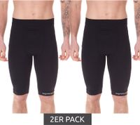 2-pack megmeister Men's Compression Shorts with Body-Mapping Ventilation, Cycling Shorts, Antibacterial and Odor-Inhibiting, Compression Clothing, BC31, Black 2-pack megmeister Men's Compression Shorts with Body-Mapping Ventilation, Cycling Shorts, Antibacterial and Odor-Inhibiting, Compression Clothing, BC31, Black