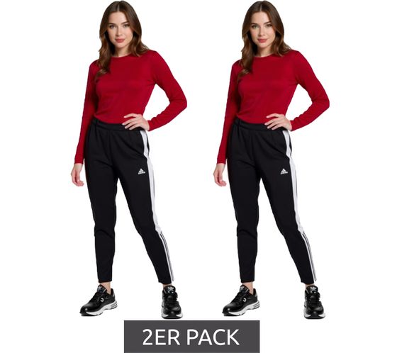 2-pack of adidas Tiro women's sports pants with AEROREADY technology, sustainable jogger training pants H59988 Black/White