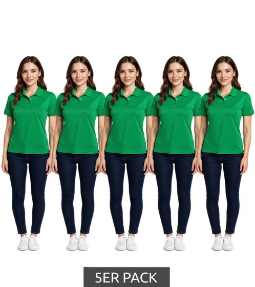Lot de 5 polos femme ELEVATE Helios, maille piqué de coton, 180 g/m², 3810769, vert