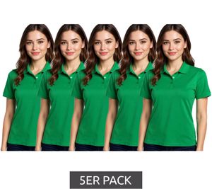 5-Pack ELEVATE Helios Women's Polo Shirt, Cotton Pique Knit, 180 g/m², 3810769 Green