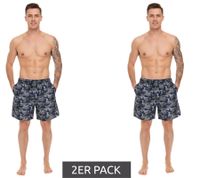Lot de 2 shorts de bain camouflage Pierre Cardin pour homme LA203937 Bleu/Kaki-Vert